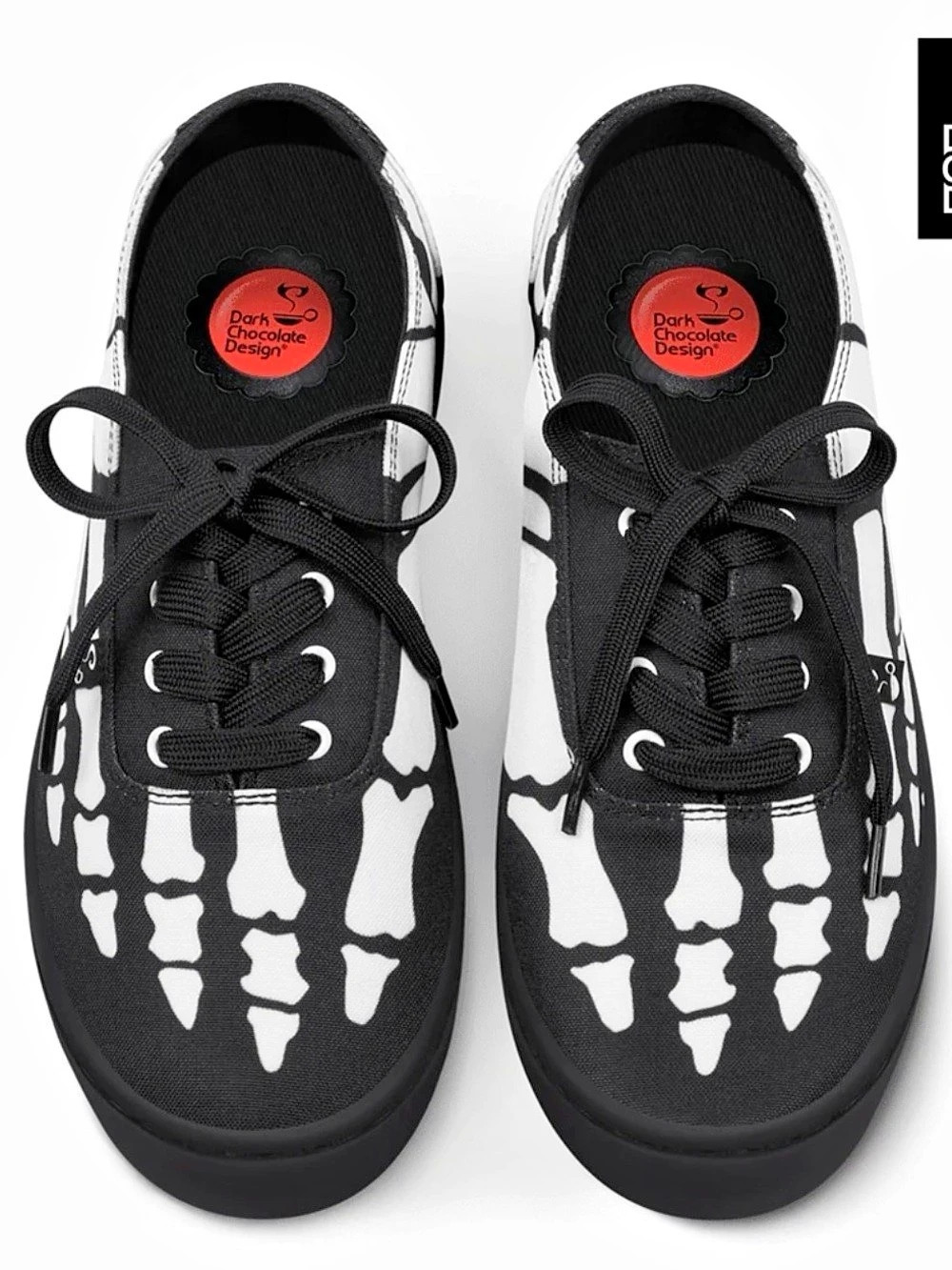 Dark Chocolate Design Original Collection Skeleton Print Sneakers women’s 7.5